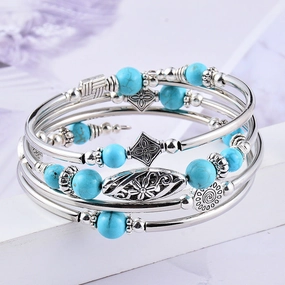 Wholesale Natural Turquoise/Tiger's Eye Beads Bracelet