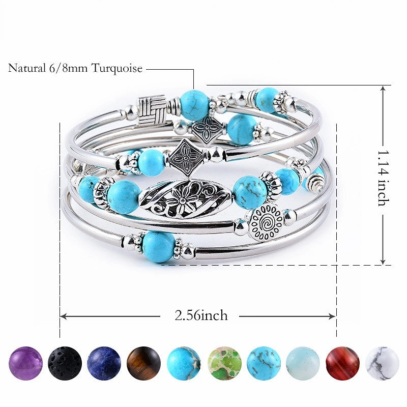 Wholesale Natural Turquoise/Tiger's Eye Beads Bracelet