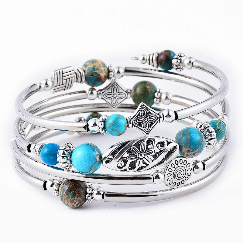 Wholesale Natural Turquoise/Tiger's Eye Beads Bracelet