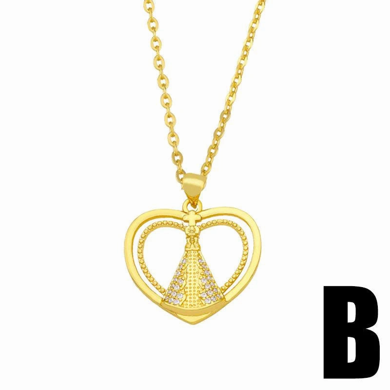 Wholesale Necklace Copper Plated 18K Gold Sun Moon OLY-NE-AS007