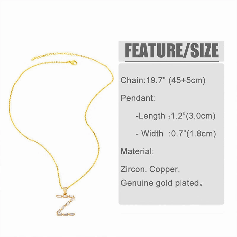 Wholesale Necklace Copper-plated 18K Gold Zircon Letters OLY-NE-AS011