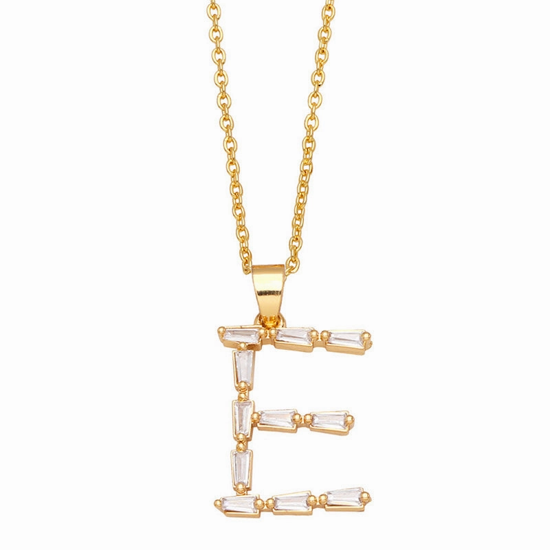 Wholesale Necklace Copper-plated 18K Gold Zircon Letters OLY-NE-AS011