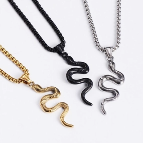 Wholesale Necklace Stainless Steel Snake OLY-NE-AIMILUO002