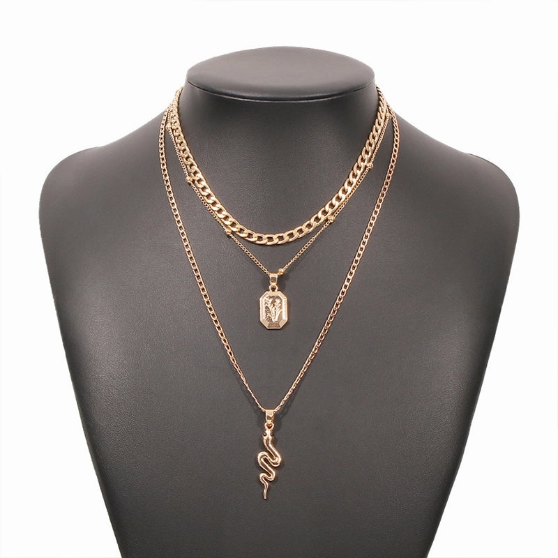 Wholesale Necklaces Alloy N8611 Animal Snake Simple Necklace Personality Temperament OLY-NE-QD007