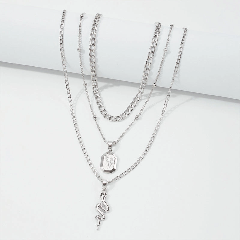 Wholesale Necklaces Alloy N8611 Animal Snake Simple Necklace Personality Temperament OLY-NE-QD007