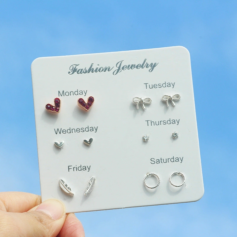 Wholesale Needle One Week Ear Studs Alloy Earrings
