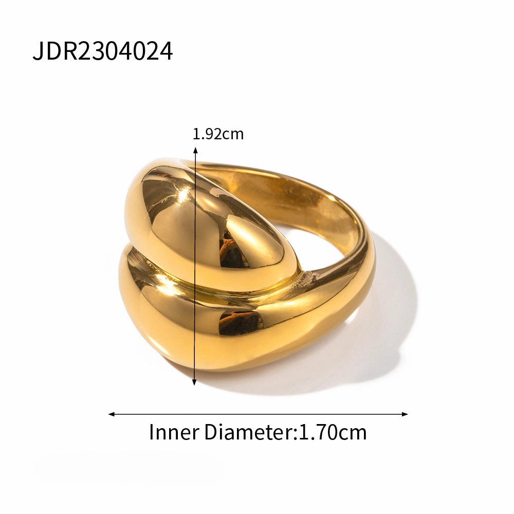 Wholesale New Arrival Love Stainless Steel Gold Plated Ring