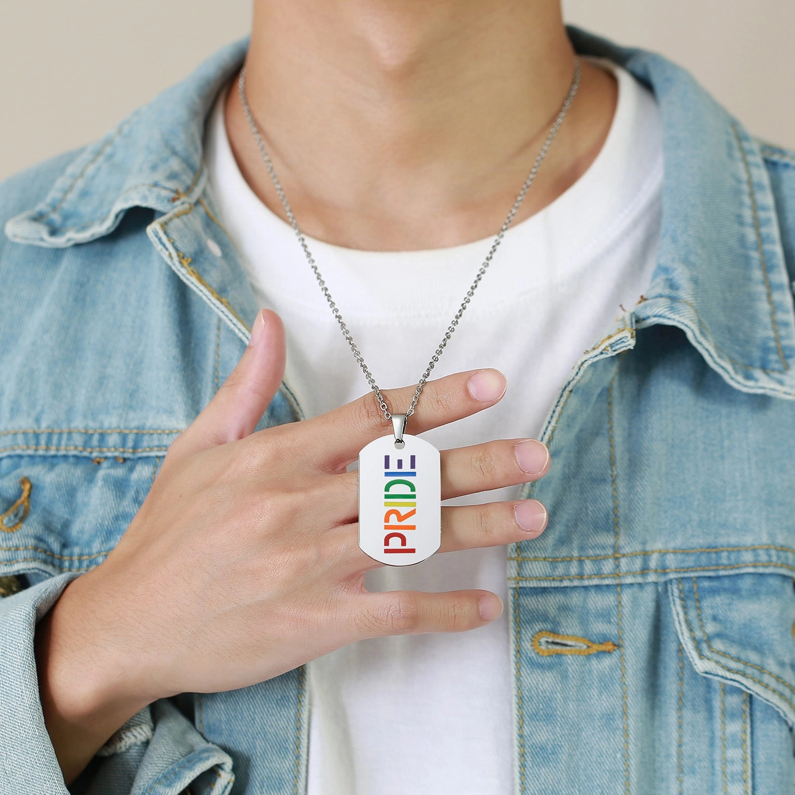 Wholesale New Arrival Titanium Steel LGBT Necklace