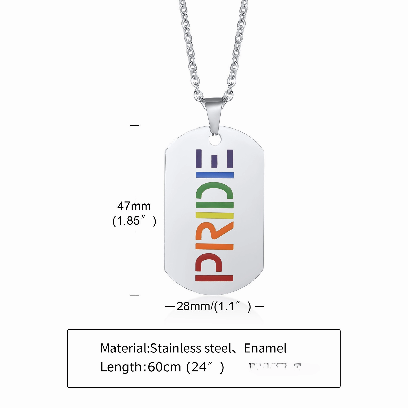 Wholesale New Arrival Titanium Steel LGBT Necklace