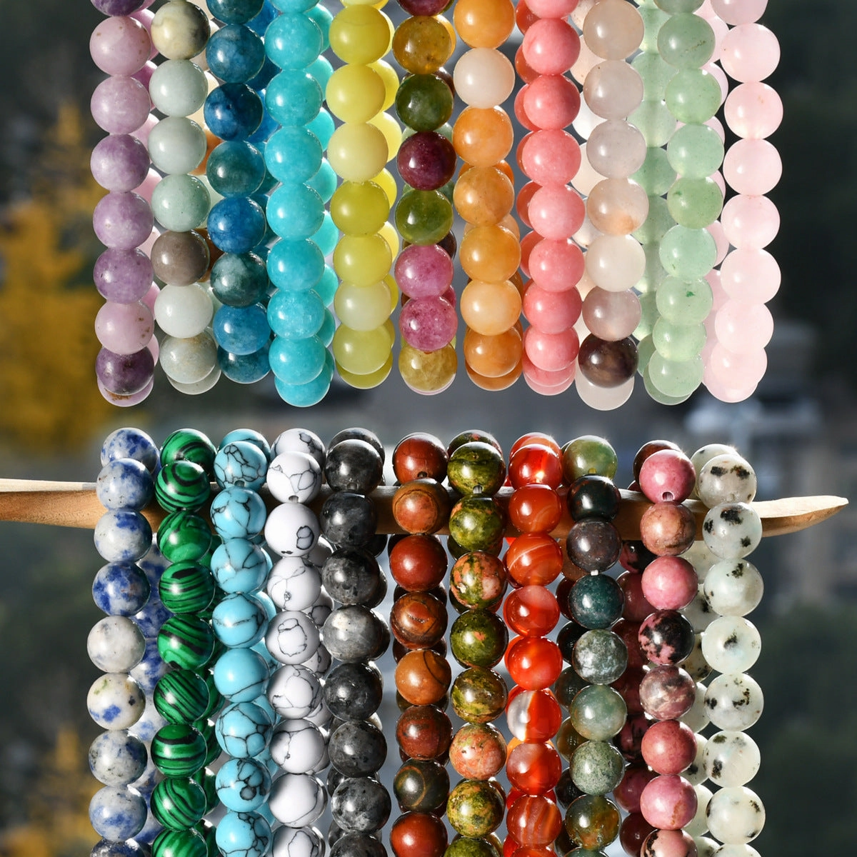 Wholesale New Chinese bracelet 8mm round beads natural stone bracelet