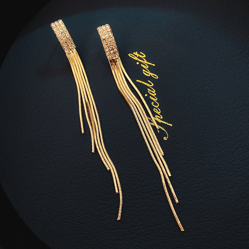 Wholesale New Chinese Style Green Bamboo Tassel Alloy Earrings