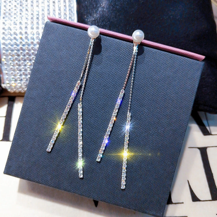 Wholesale New Chinese Style Green Bamboo Tassel Alloy Earrings