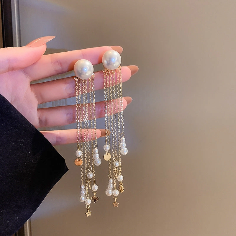 Wholesale New Chinese Style Green Bamboo Tassel Alloy Earrings