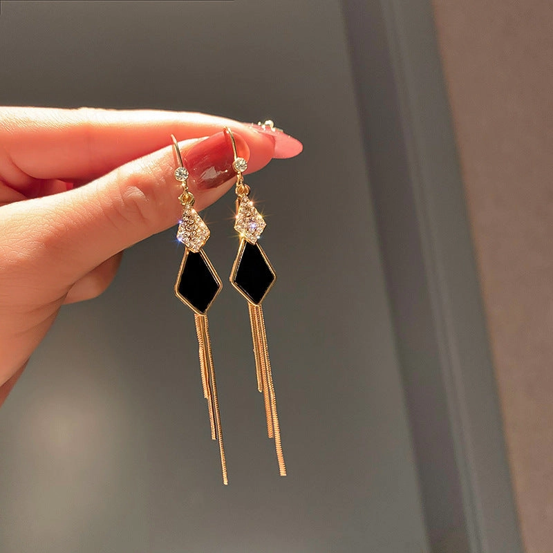 Wholesale New Chinese Style Green Bamboo Tassel Alloy Earrings