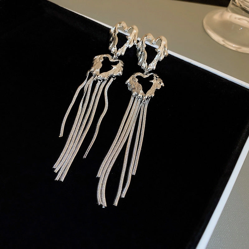 Wholesale New Chinese Style Green Bamboo Tassel Alloy Earrings