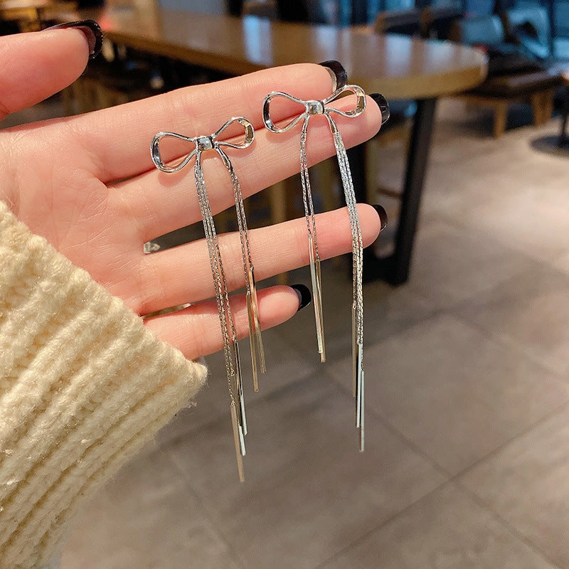 Wholesale New Chinese Style Green Bamboo Tassel Alloy Earrings