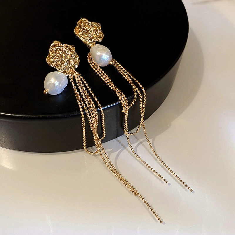 Wholesale New Chinese Style Green Bamboo Tassel Alloy Earrings