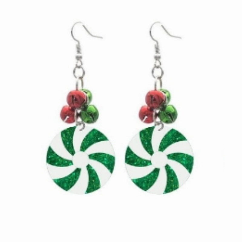 Wholesale New Christmas Tree Colorful Bulbs Bell Candy Design Earrings