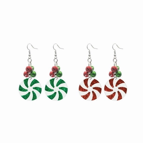 Wholesale New Christmas Tree Colorful Bulbs Bell Candy Design Earrings