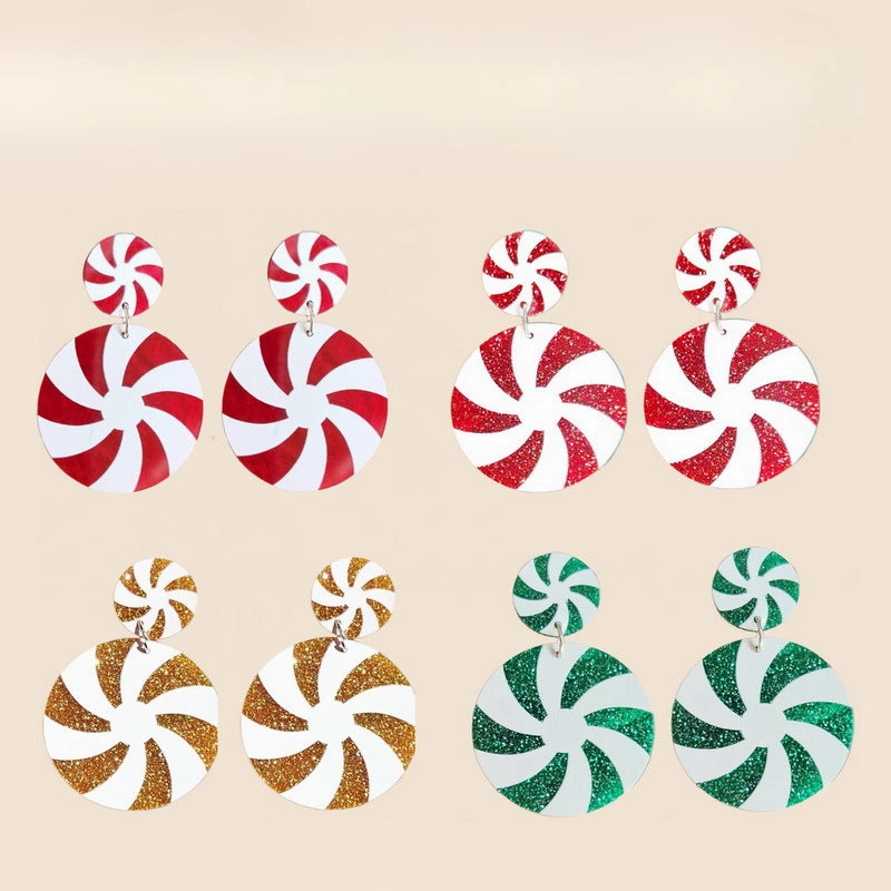 Wholesale New Christmas Tree Colorful Bulbs Bell Candy Design Earrings
