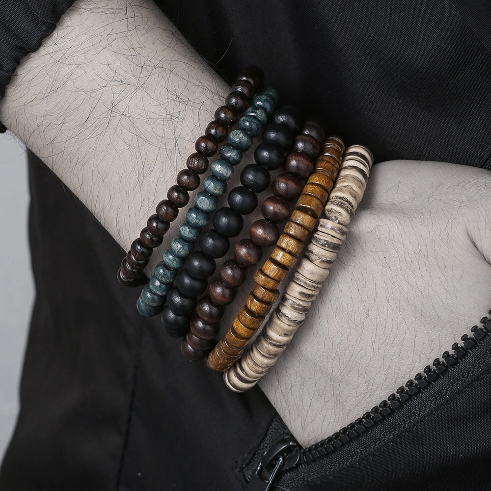 Wholesale New Coconut Shell Wood Chip Multilayer Bracelet Set