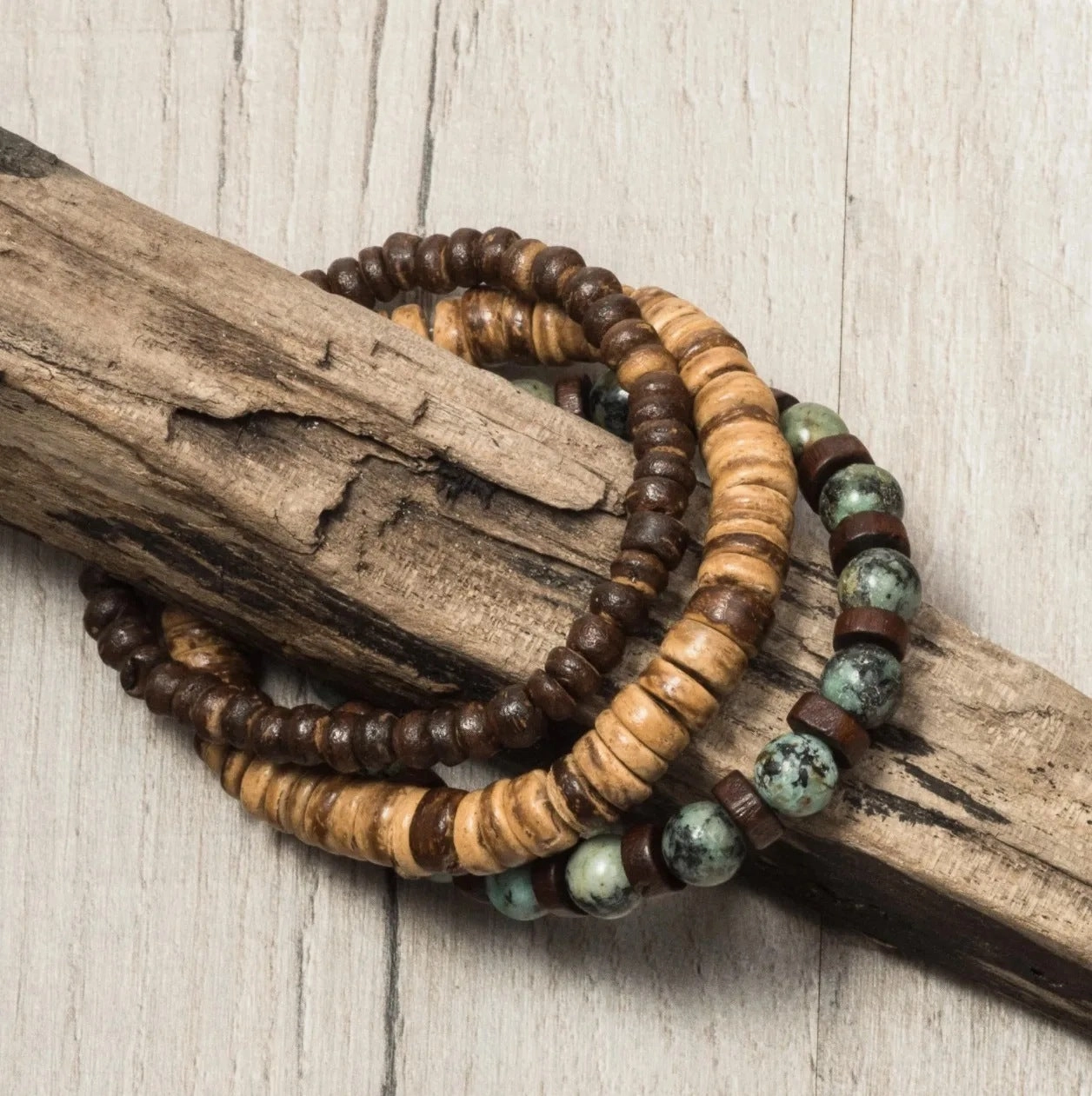 Wholesale New Coconut Shell Wood Chip Multilayer Bracelet Set