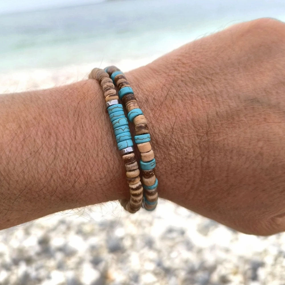 Wholesale New Coconut Shell Wood Chip Multilayer Bracelet Set