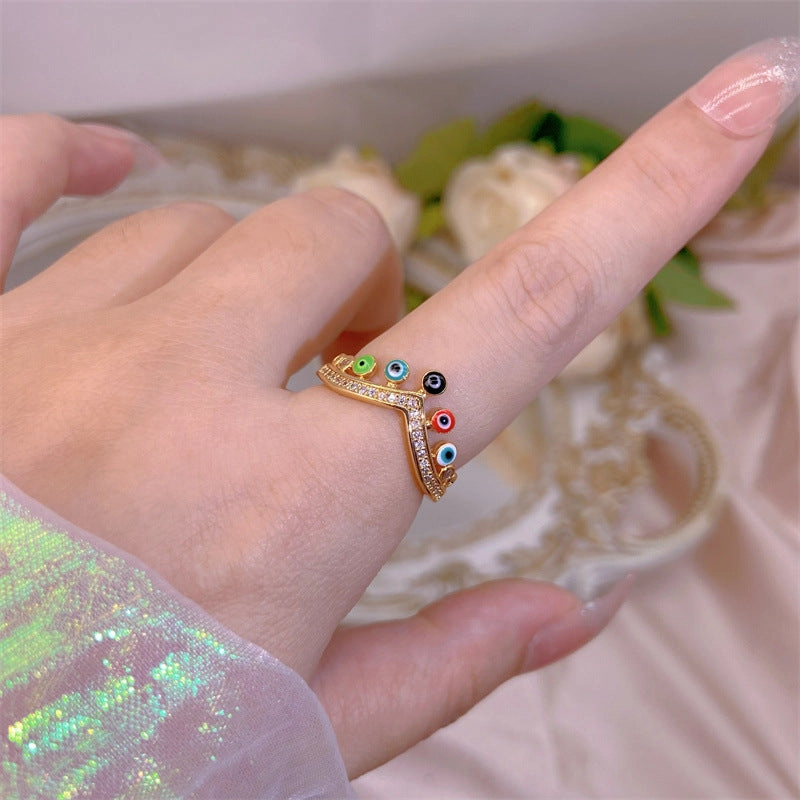 Wholesale New Devil Eye Open Brass Ring