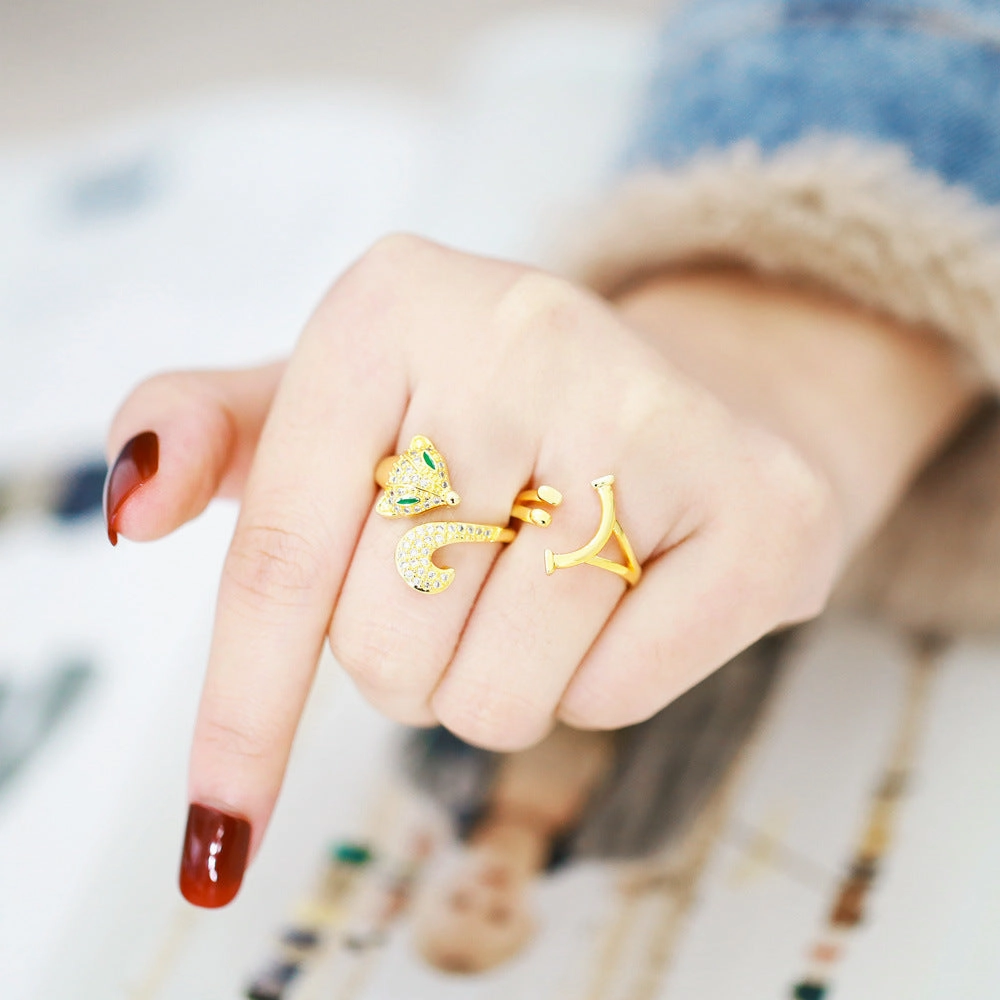 Wholesale New Fox Gold Plated Copper Ring