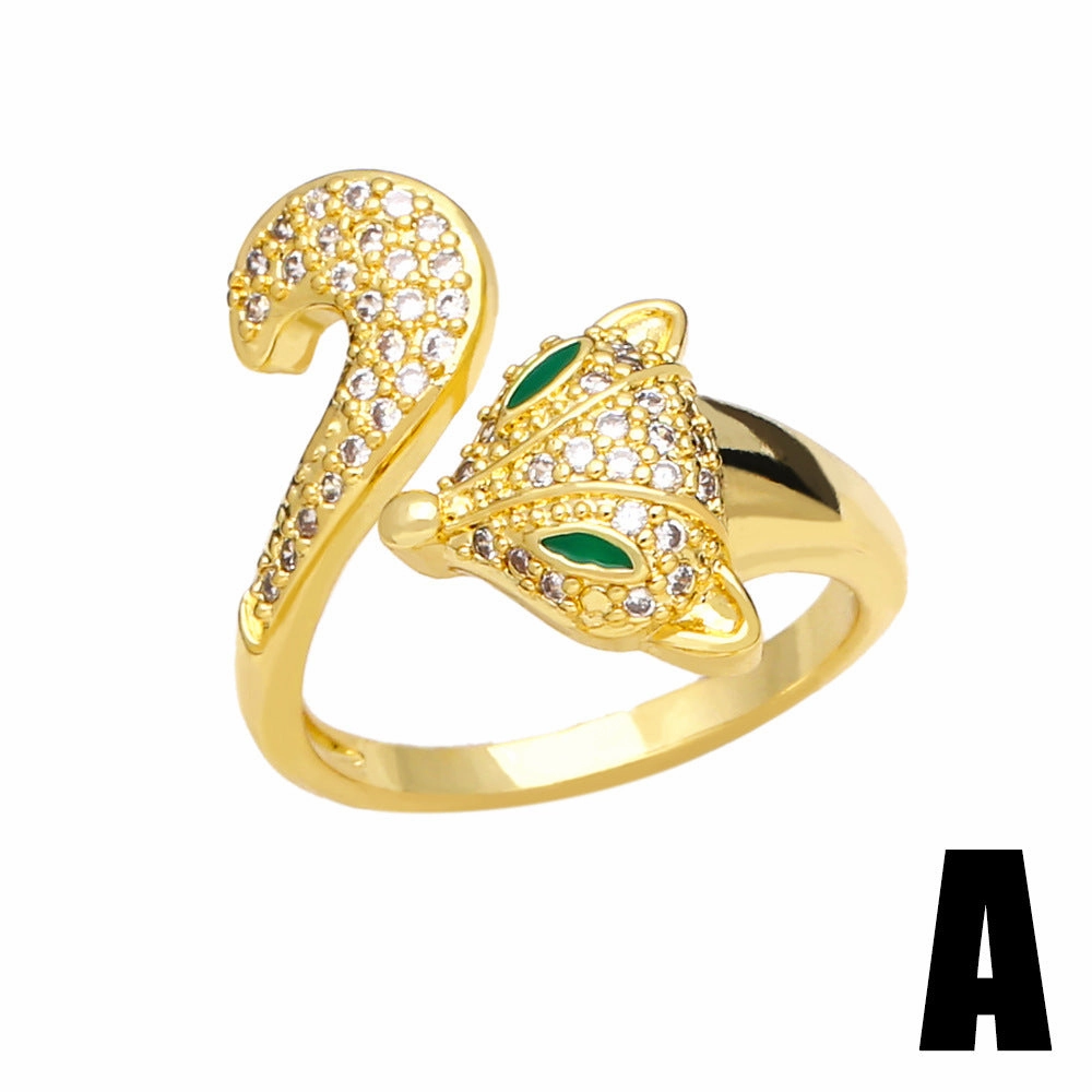 Wholesale New Fox Gold Plated Copper Ring