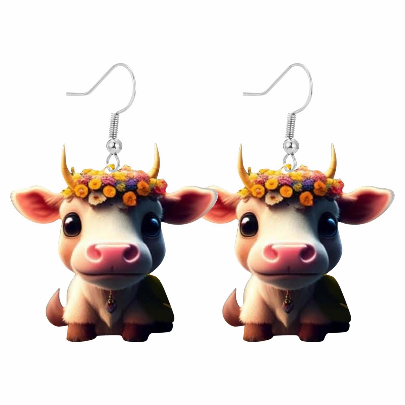 Wholesale New Highland Cow Creative Acrylic Earrings