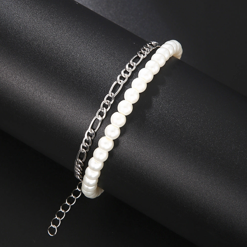 Wholesale New Men's Beaded Cross Bracelet Set