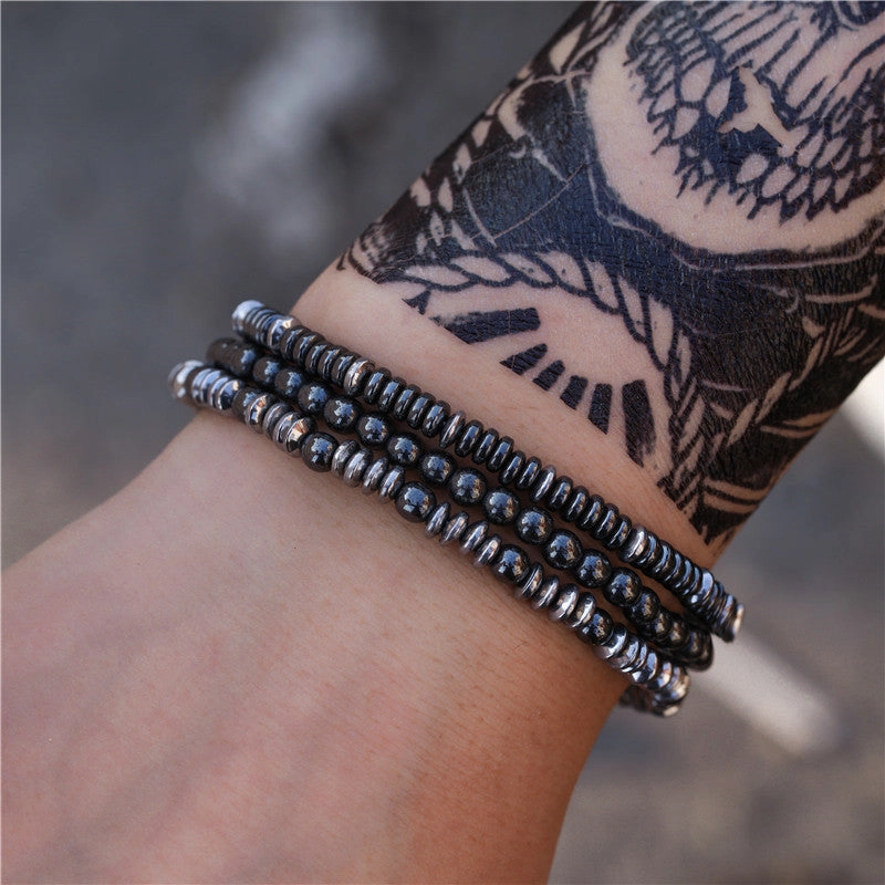 Wholesale New Men's Beaded Cross Bracelet Set