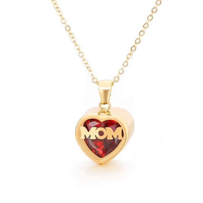 Wholesale new mother's day gift stainless steel heart-shaped necklace