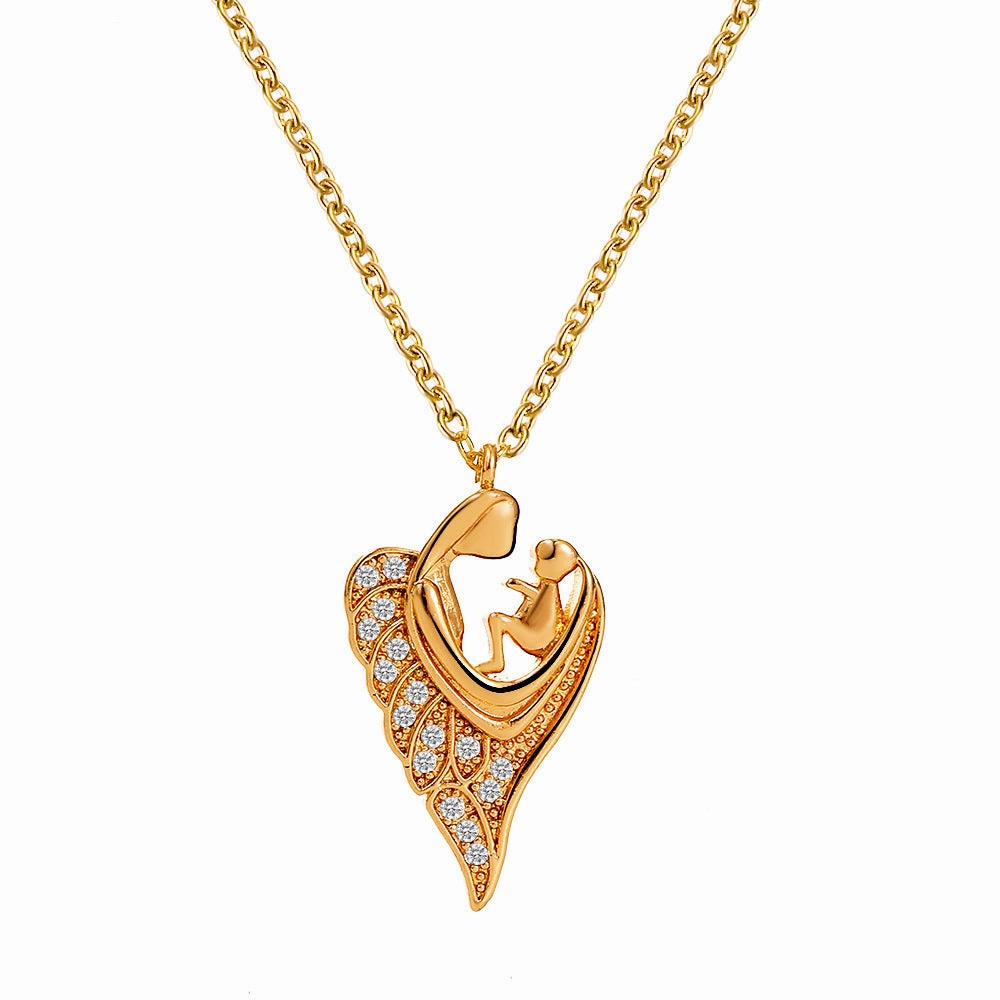 Wholesale new Mother's Day mother and son embrace love necklace