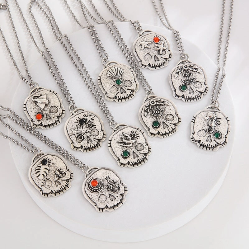 Wholesale New Skull Pendant Alloy Necklace