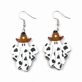 Wholesale New Western Denim Ghost Drop Earrings Halloween Vintage Acrylic Earrings