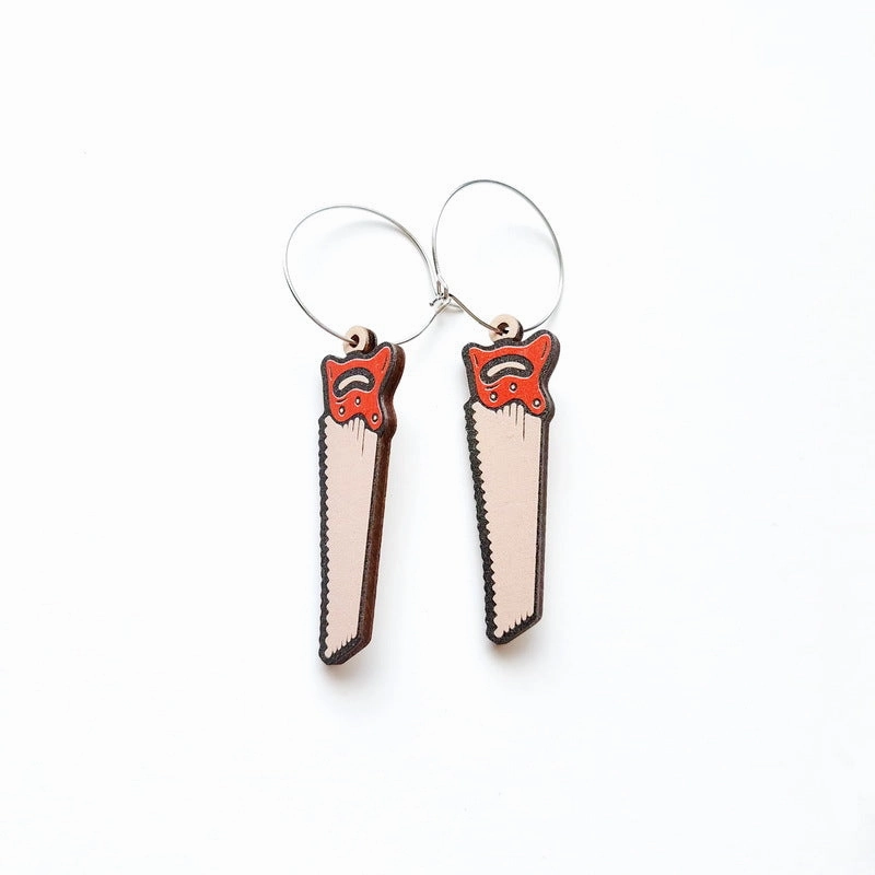 Wholesale New Wooden Hardware Tools Earrings