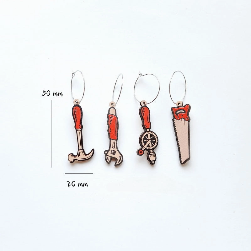 Wholesale New Wooden Hardware Tools Earrings