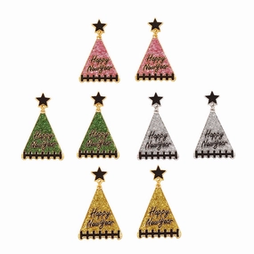 Wholesale New Year Tree Star Zinc Alloy Earrings