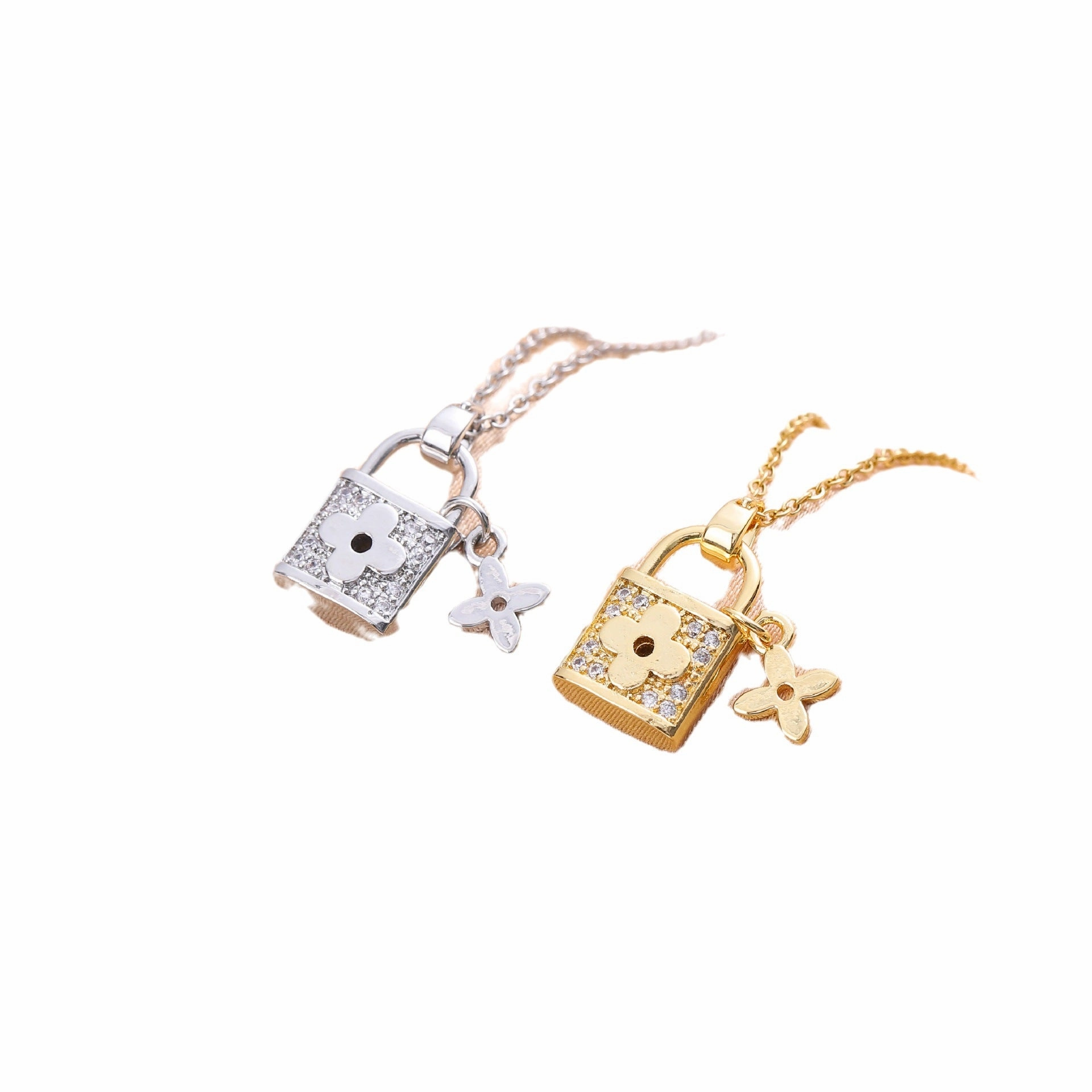 Wholesale Niche Love Tycoon Lock Head Pendant Titanium Steel Necklace