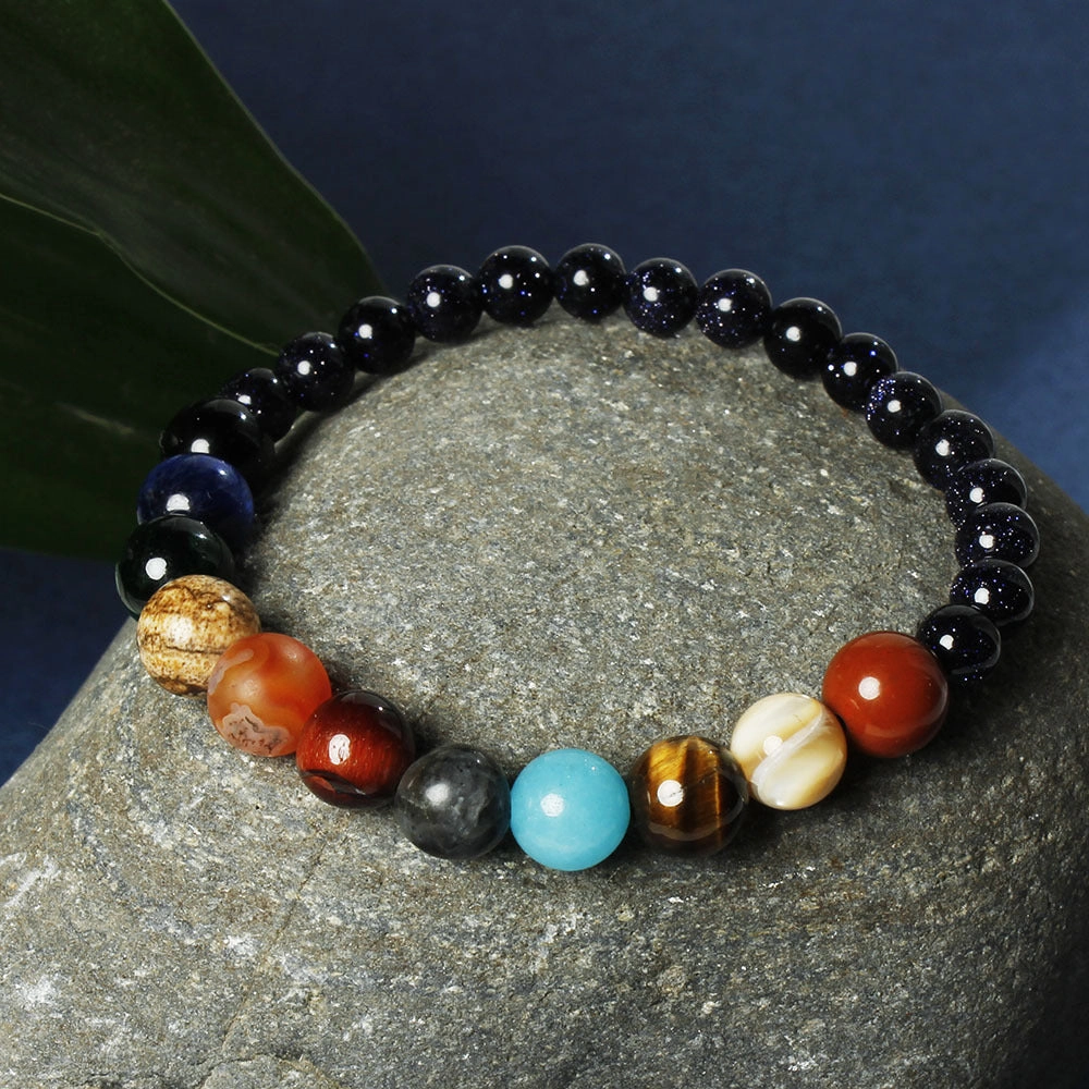 Wholesale Night Sky Starlight Milky Way Eight Planets Stone Bracelet