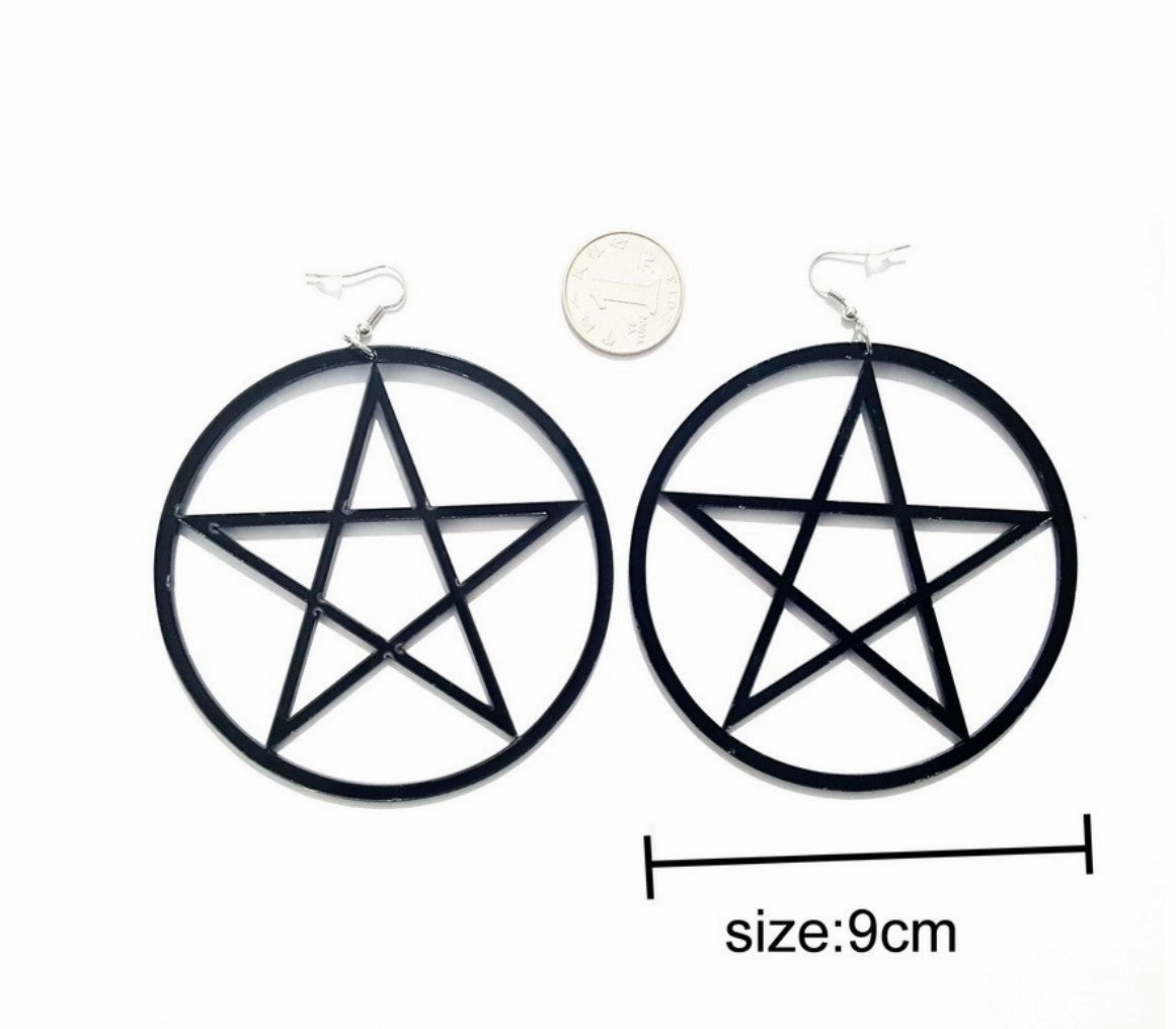 Wholesale Nightclub Oversized Acrylic Hollow Five-pointed Star Earrings