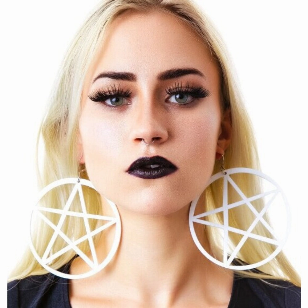 Wholesale Nightclub Oversized Acrylic Hollow Five-pointed Star Earrings