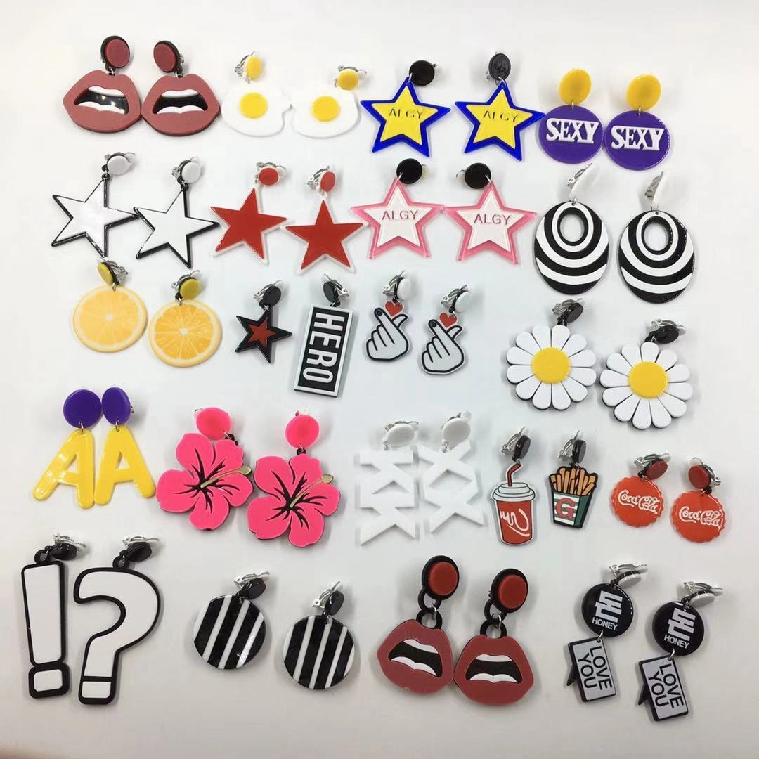 Wholesale No-piercing Acrylic Smiley Face Cartoon Cute Ear Clip