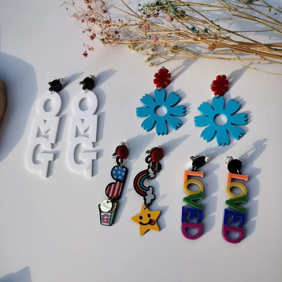 Wholesale No-piercing Acrylic Smiley Face Cartoon Cute Ear Clip