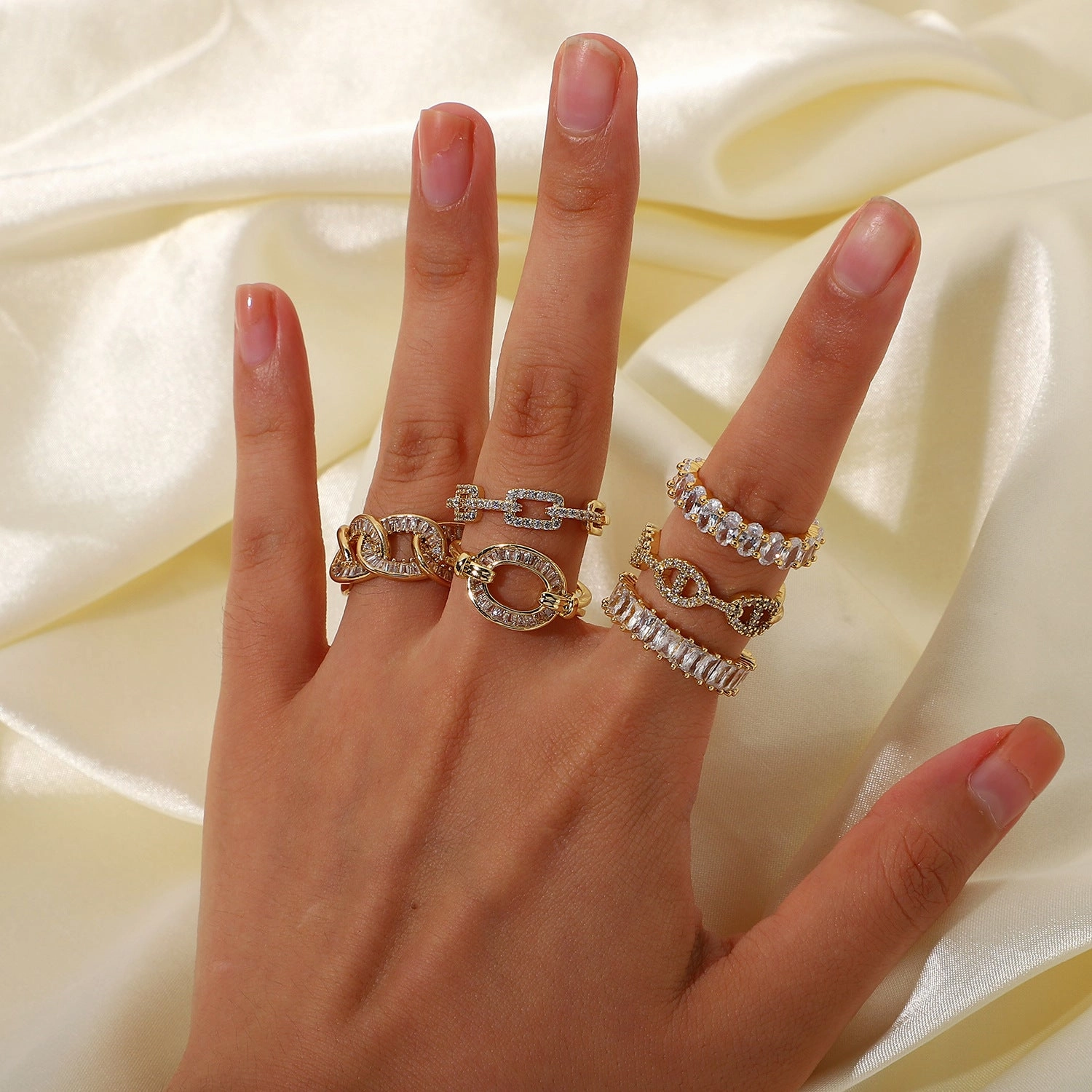 Wholesale Non Fading Zircon Copper Rings