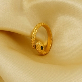 Wholesale Non-gold Diamond Snake Shape Open Ring