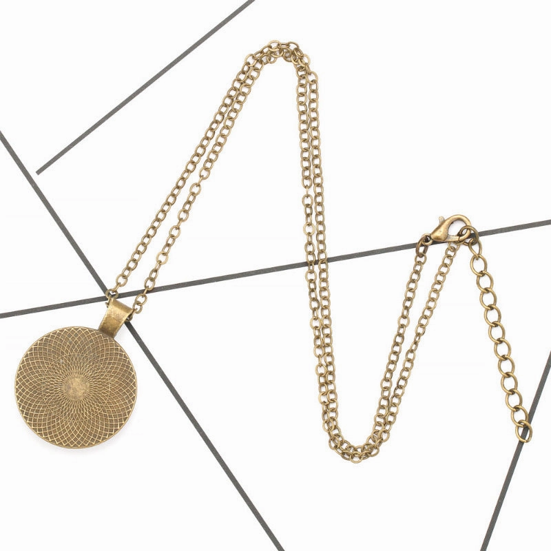 Wholesale North American National Flags Time Gem Round Retro Pendant Necklace