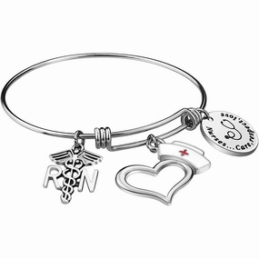 Wholesale Nurses Day Doctor Gift Retractable Coil Stainless Steel Bracelet
